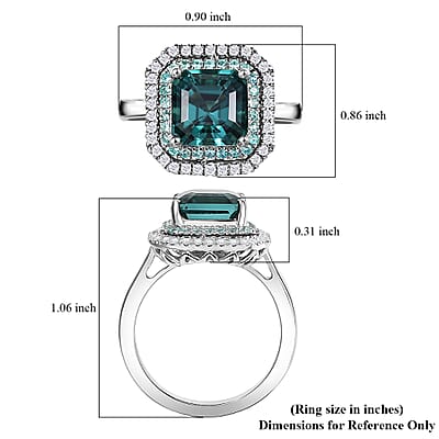 Certified & Appraised Rhapsody 950 Platinum AAAA Pirineu Lagoon Tourmaline, Paraiba Tourmaline and Diamond (E-F, VS2) Ring (Size 7.0) (8.30 g) 5.15 ctw