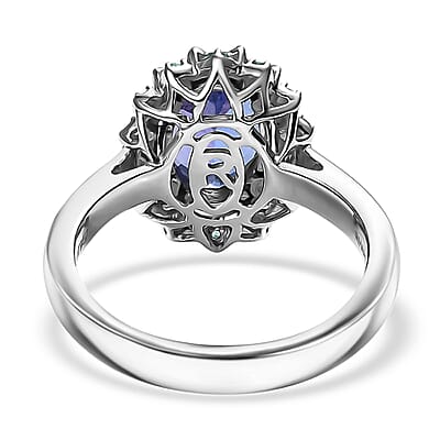 Certified & Appraised Rhapsody AAAA Tanzanite, Paraiba Tourmaline and E-F VS2 Diamond 3.55 ctw Ring in 950 Platinum (Size 7.0) 10.90 Grams