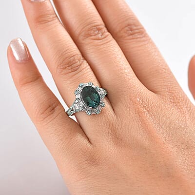 Certified & Appraised Rhapsody 950 Platinum AAAA Pirineu Lagoon Tourmaline, Paraiba Tourmaline and Diamond (E-F, VS2) (0.45 cts) Ring (Size 6.0) (9 g) 4.40 ctw
