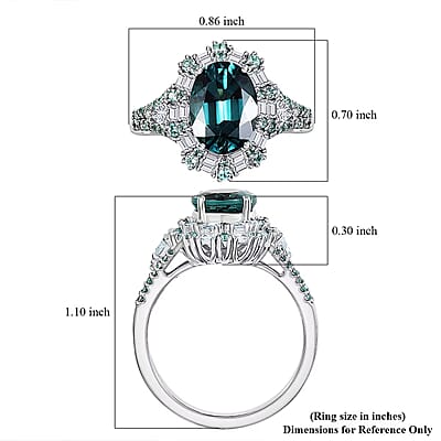 Certified & Appraised Rhapsody AAAA Pirineu Lagoon Tourmaline, Paraiba Tourmaline and E-F VS2 Diamond 4.40 ctw Ring in 950 Platinum (Size 9.0) 9 Grams
