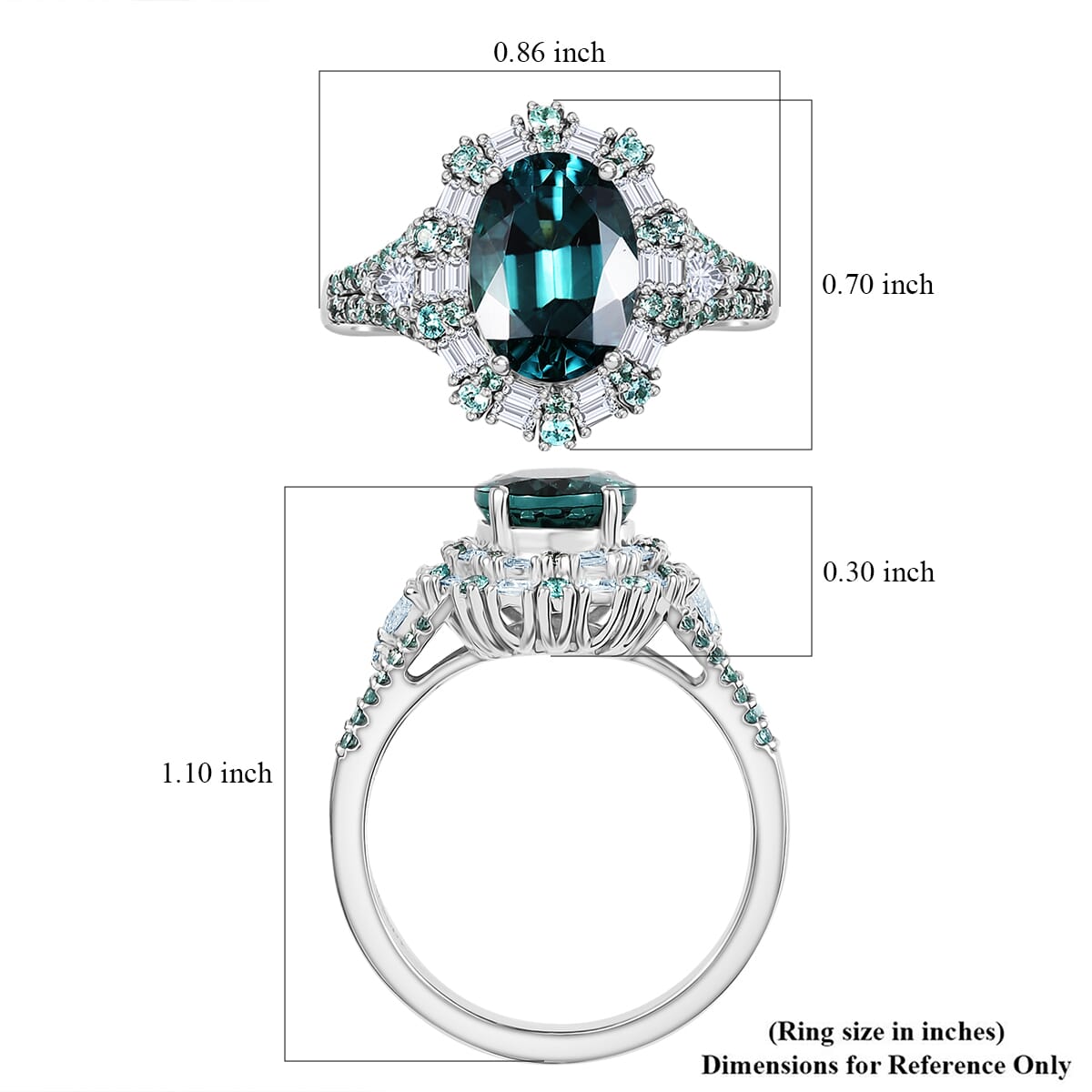 Rhapsody 950 Platinum AAAA Pirineu Lagoon Tourmaline, Paraiba Tourmaline and Diamond (E-F, VS2) (0.45 cts) Ring (Size 9.5) (9 g) 4.40 ctw image number 5