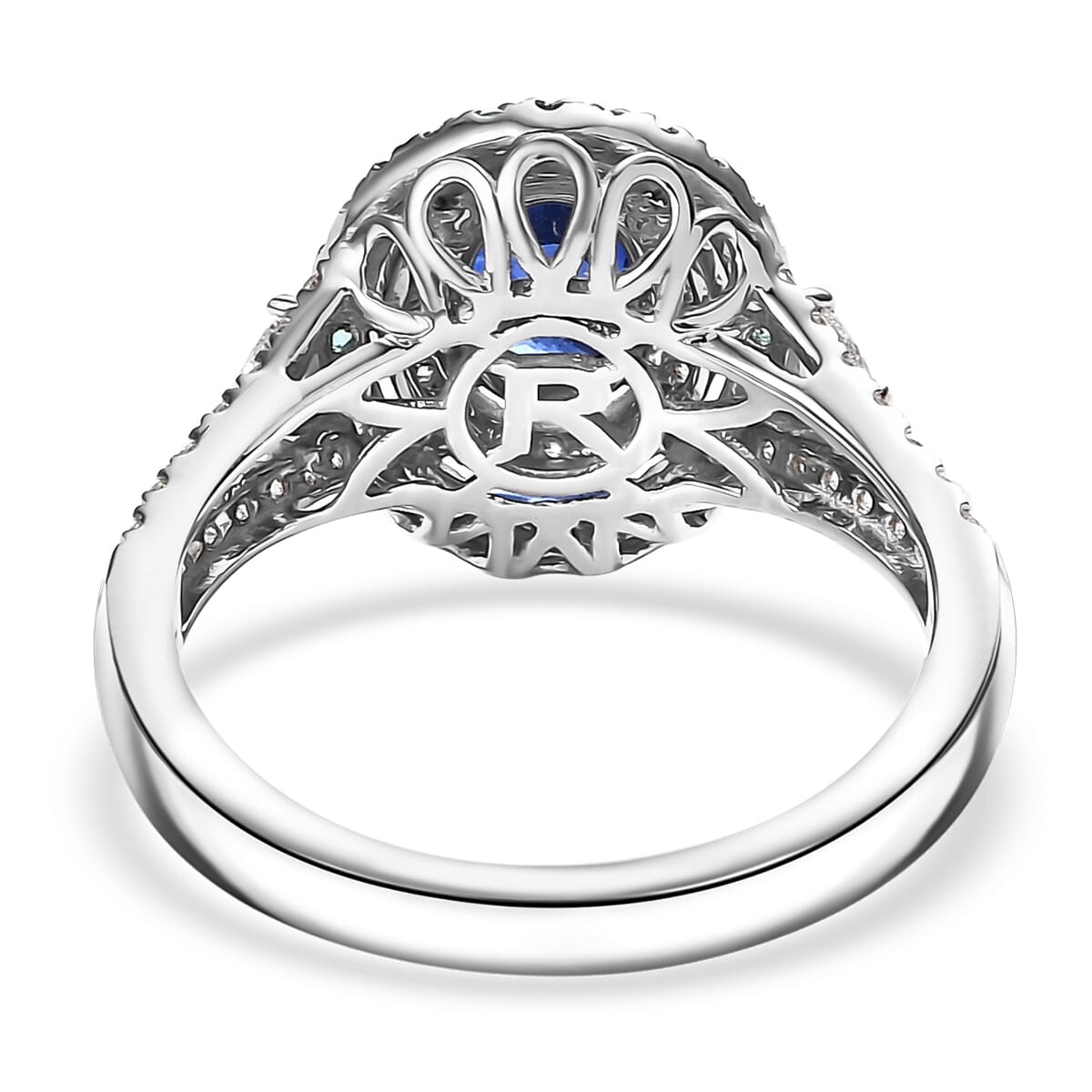Certified & Appraised Rhapsody AAAA Ceylon Blue Sapphire, Paraiba Tourmaline and E-F VS Diamond 3.00 ctw Ring in 950 Platinum (Size 7.0) 9 Grams image number 4