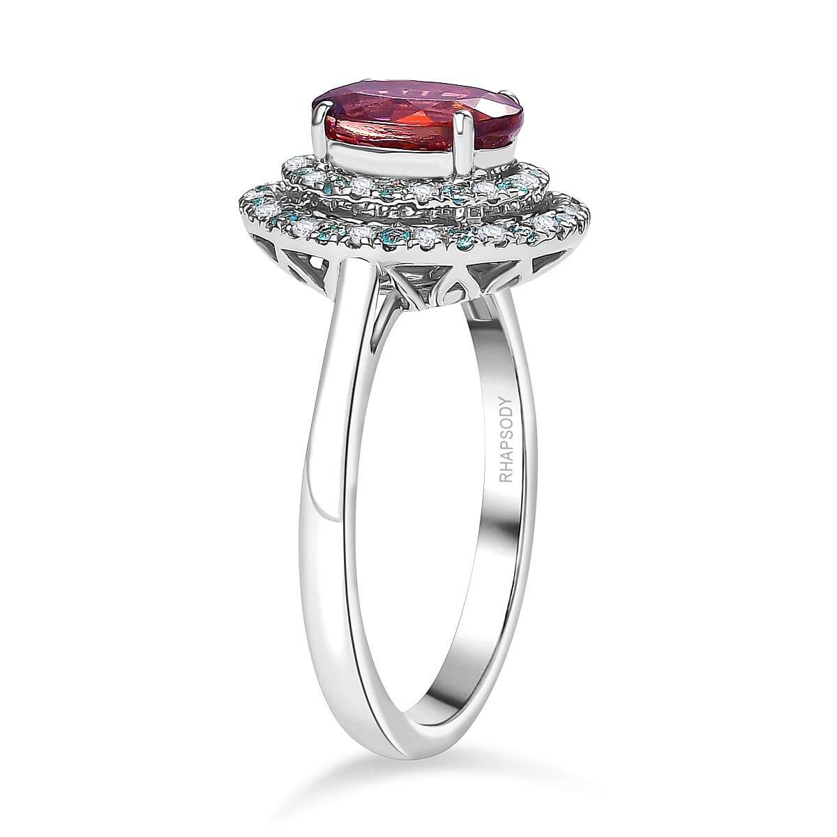 Rhapsody 950 Platinum AAAA Ouro Fino Rubellite, Paraiba Tourmaline and Diamond (E-F, VS) (0.22 cts) Ring (Size 10.5) (6.65 g) 2.50 ctw image number 3