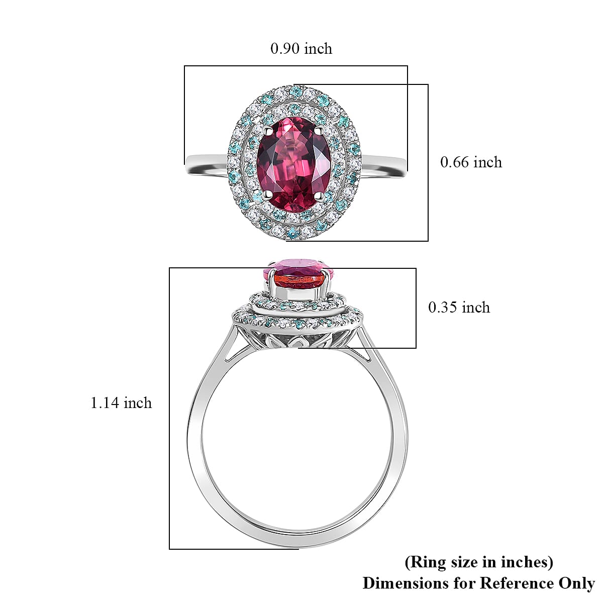 Rhapsody 950 Platinum AAAA Ouro Fino Rubellite, Paraiba Tourmaline and Diamond (E-F, VS) (0.22 cts) Ring (Size 11.0) (6.65 g) 2.50 ctw image number 5