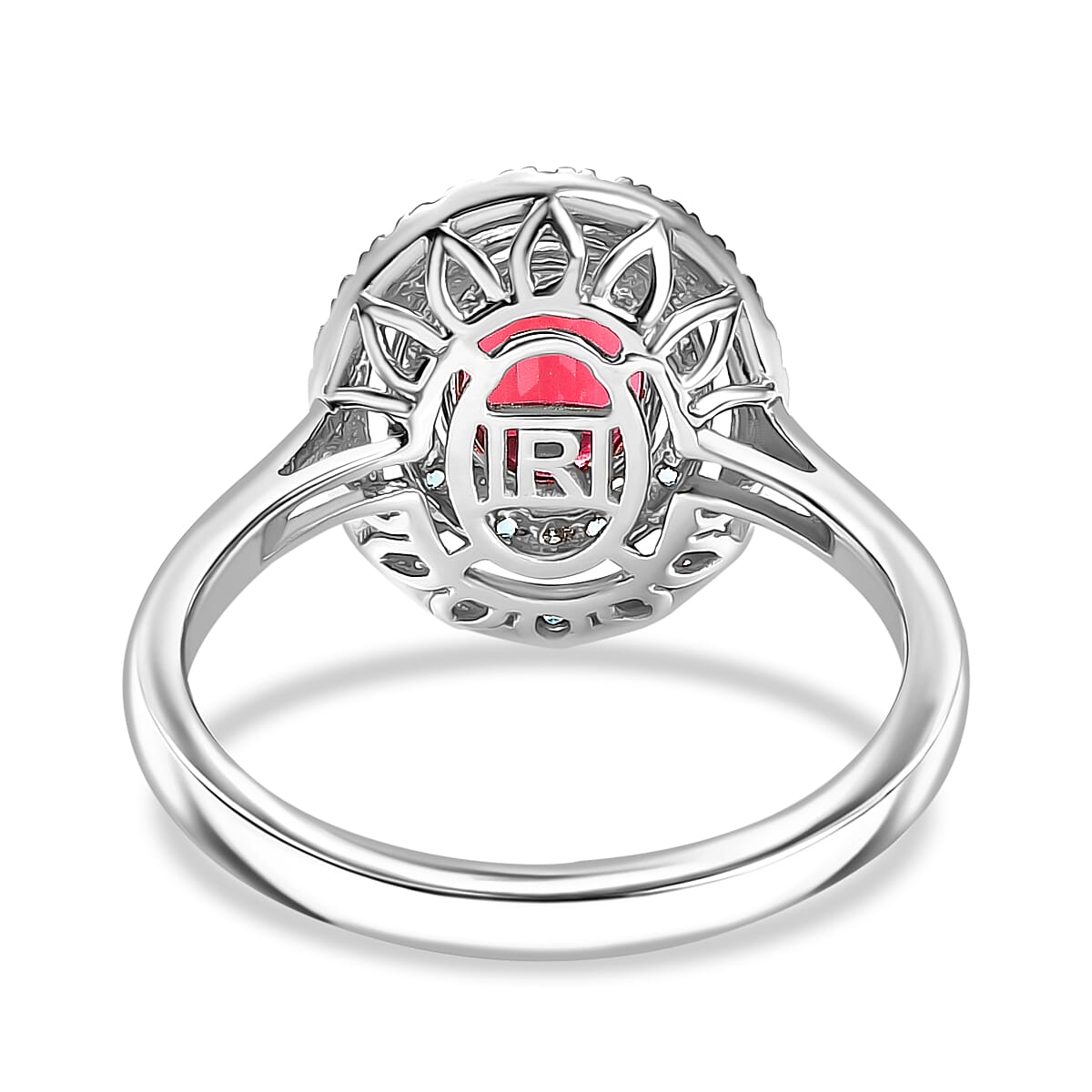 Rhapsody 950 Platinum AAAA Ouro Fino Rubellite, Paraiba Tourmaline and Diamond (E-F, VS) (0.22 cts) Ring (Size 9.5) (6.65 g) 2.50 ctw image number 4