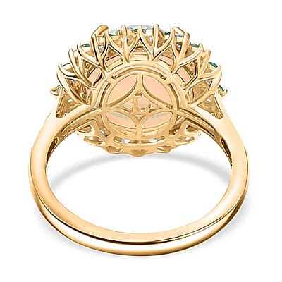 Certified and Appraised Luxoro AAA Ethiopian Welo Opal, Paraiba Tourmaline, Diamond (G-H, I2) Ring in 14K Yellow Gold 6.00 ctw (Size 12.0)