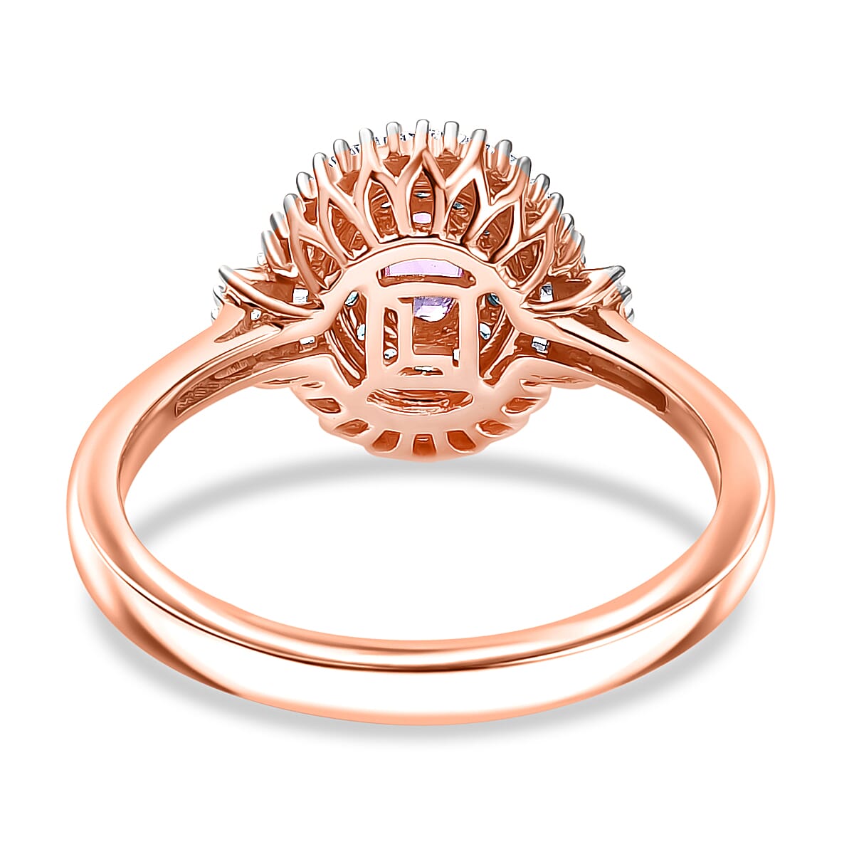 Luxoro 10K Rose Gold AAA Imperial Topaz, Paraiba Tourmaline and Diamond (G-H I2) (0.33 cts) Ring (Size 10.5) 1.00 ctw image number 4