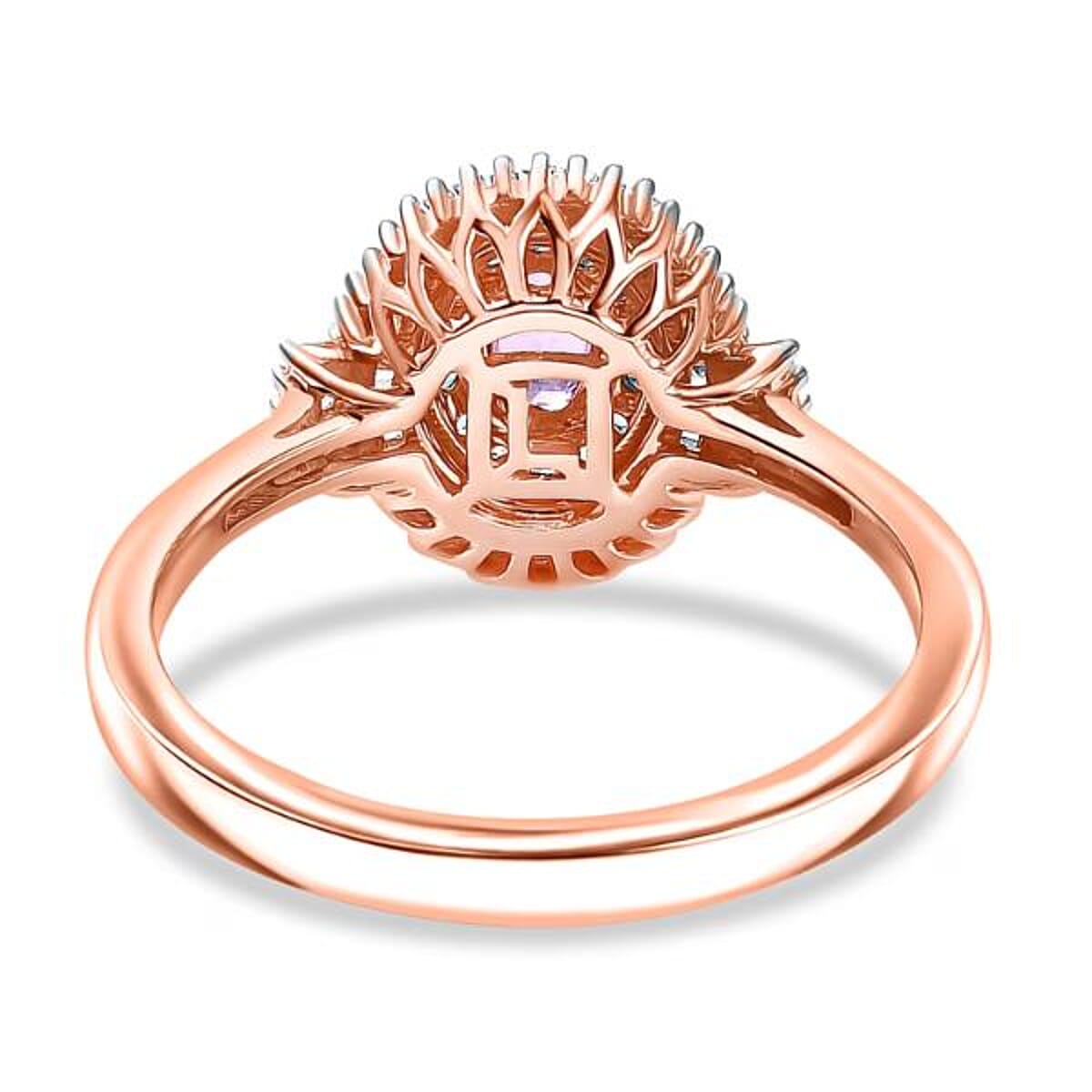 Luxoro AAA Imperial Topaz, Paraiba Tourmaline and G-H I2 Diamond 1.00 ctw Ring in 10K Rose Gold (Size 8.0) image number 6