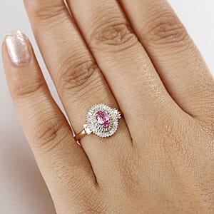 Luxoro 10K Rose Gold AAA Imperial Topaz, Paraiba Tourmaline and Diamond (G-H I2) (0.33 cts) Ring (Size 8.5) 1.00 ctw