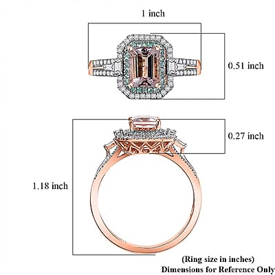 Certified & Appraised Luxoro AAA Pink Morganite, Paraiba Tourmaline and G-H I2 Diamond 2.26 ctw Ring in 14K Rose Gold (Size 10.0)