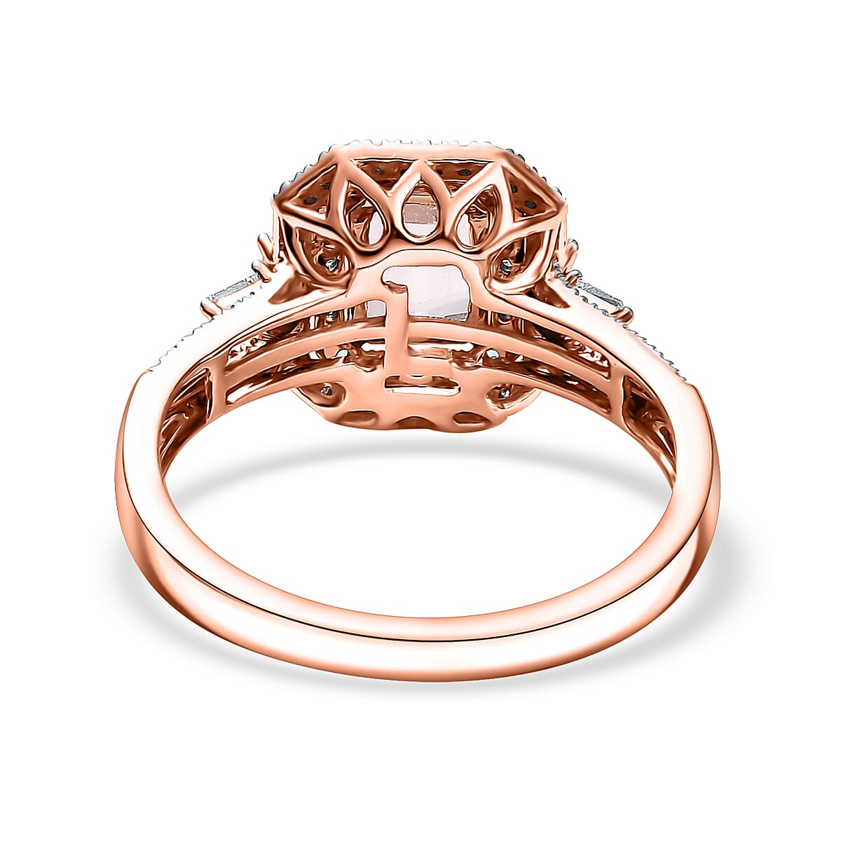 Certified & Appraised Luxoro AAA Pink Morganite, Paraiba Tourmaline and G-H I2 Diamond 2.26 ctw Ring in 14K Rose Gold (Size 7.0) image number 4