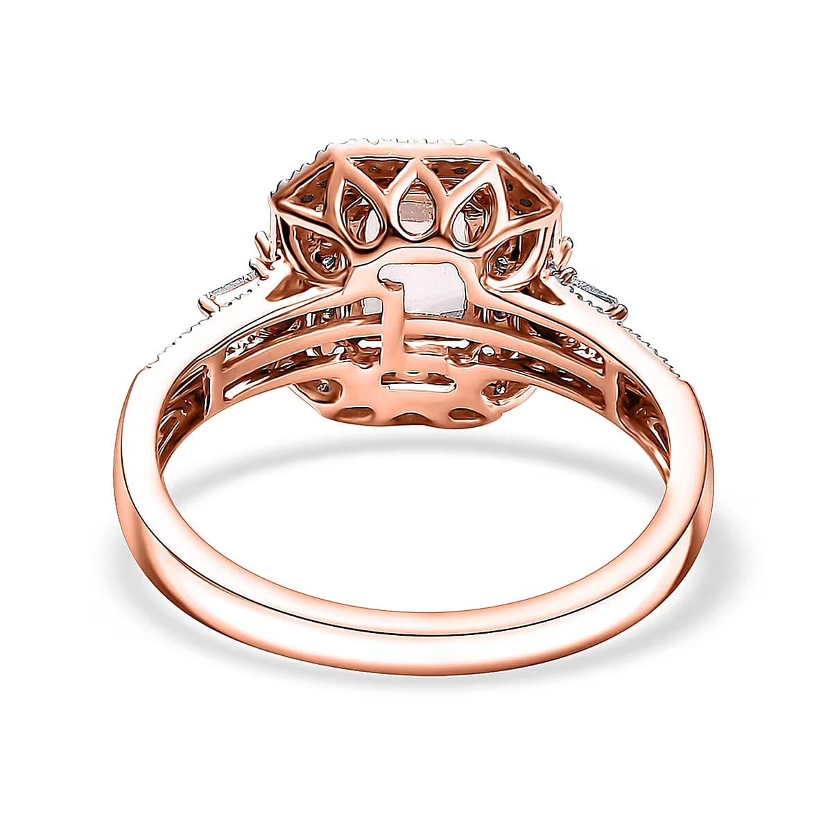Certified & Appraised Luxoro AAA Pink Morganite, Paraiba Tourmaline and G-H I2 Diamond 2.26 ctw Ring in 14K Rose Gold (Size 9.0) image number 6
