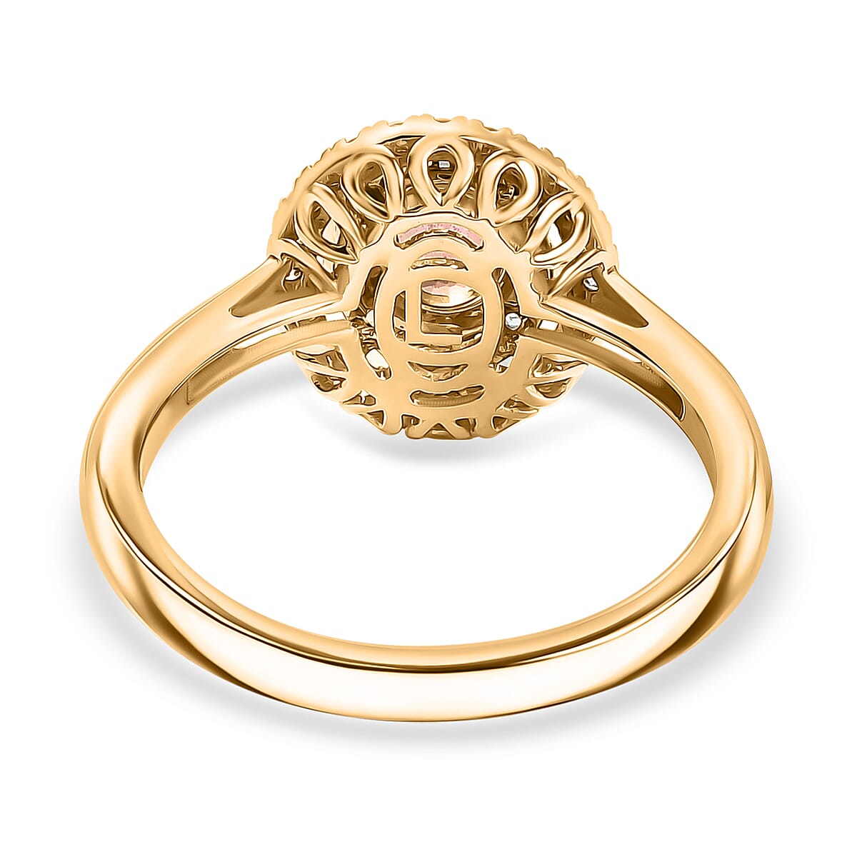 Luxoro 14K Yellow Gold AAAA Padparadscha Sapphire, Paraiba Tourmaline and Diamond (G-H, I2) (0.22 cts) Ring (Size 5.0) 1.60 ctw image number 4