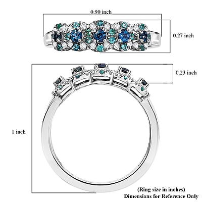 Certified & Appraised Rhapsody 950 Platinum AAAA Narsipatnam Alexandrite, Paraiba Tourmaline and Diamond (E-F, VS2) Ring (Size 12.0) 0.65 ctw