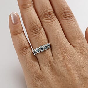 Rhapsody 950 Platinum AAAA Narsipatnam Alexandrite, Paraiba Tourmaline and Diamond (E-F, VS2) Ring (Size 6.5) 0.65 ctw