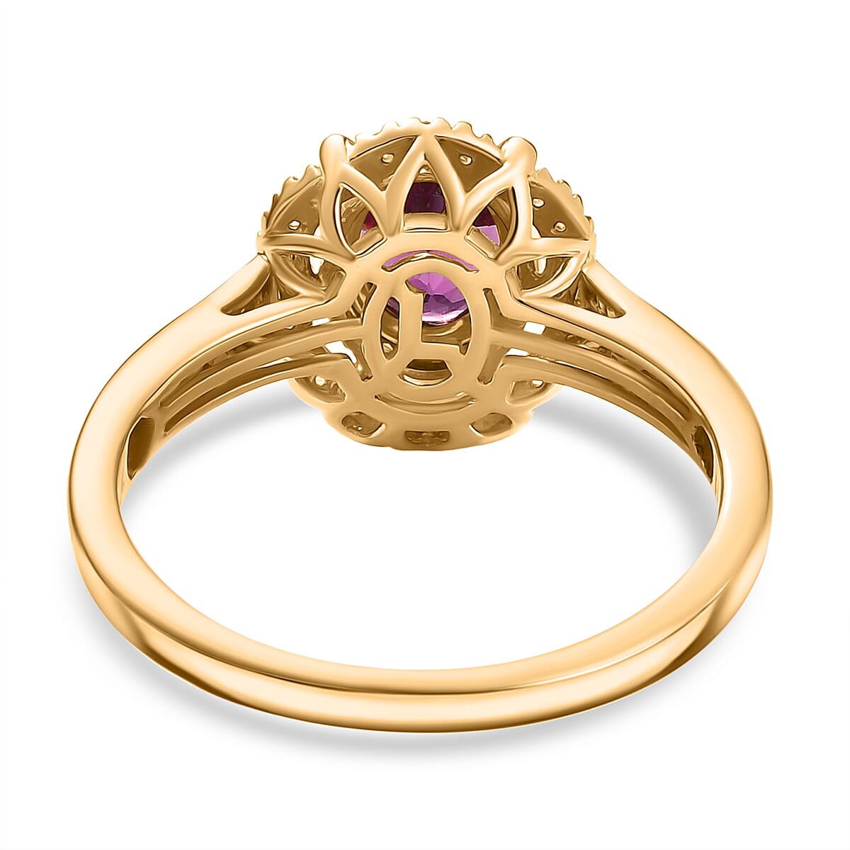 Luxoro 10K Yellow Gold AAA Radiant Ember Garnet, Paraiba Tourmaline and Diamond (G-H, I2) Ring (Size 10.5) 1.75 ctw image number 4