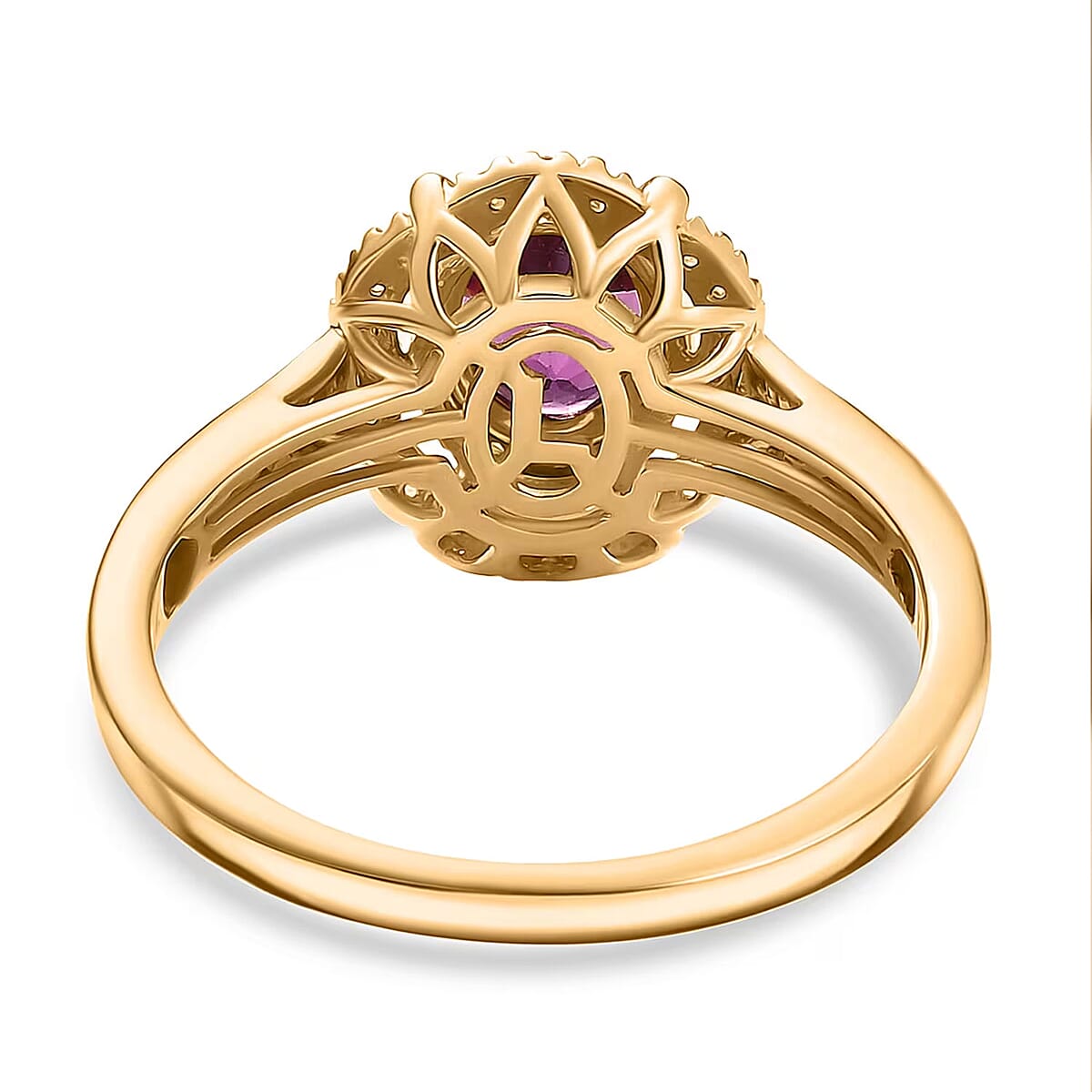 Certified & Appraised Luxoro 10K Yellow Gold AAA Radiant Ember Garnet, Paraiba Tourmaline and Diamond (G-H, I2) Ring (Size 10.0) (Del. in 10-12 Days) 1.75 ctw image number 6