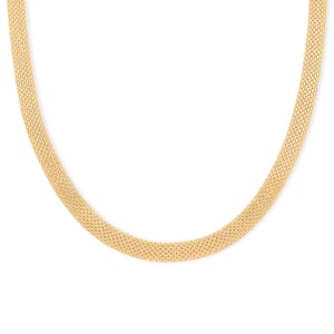 Italian 14K Yellow Gold Over Sterling Silver Mesh Necklace 20 Inches 14.70 Grams