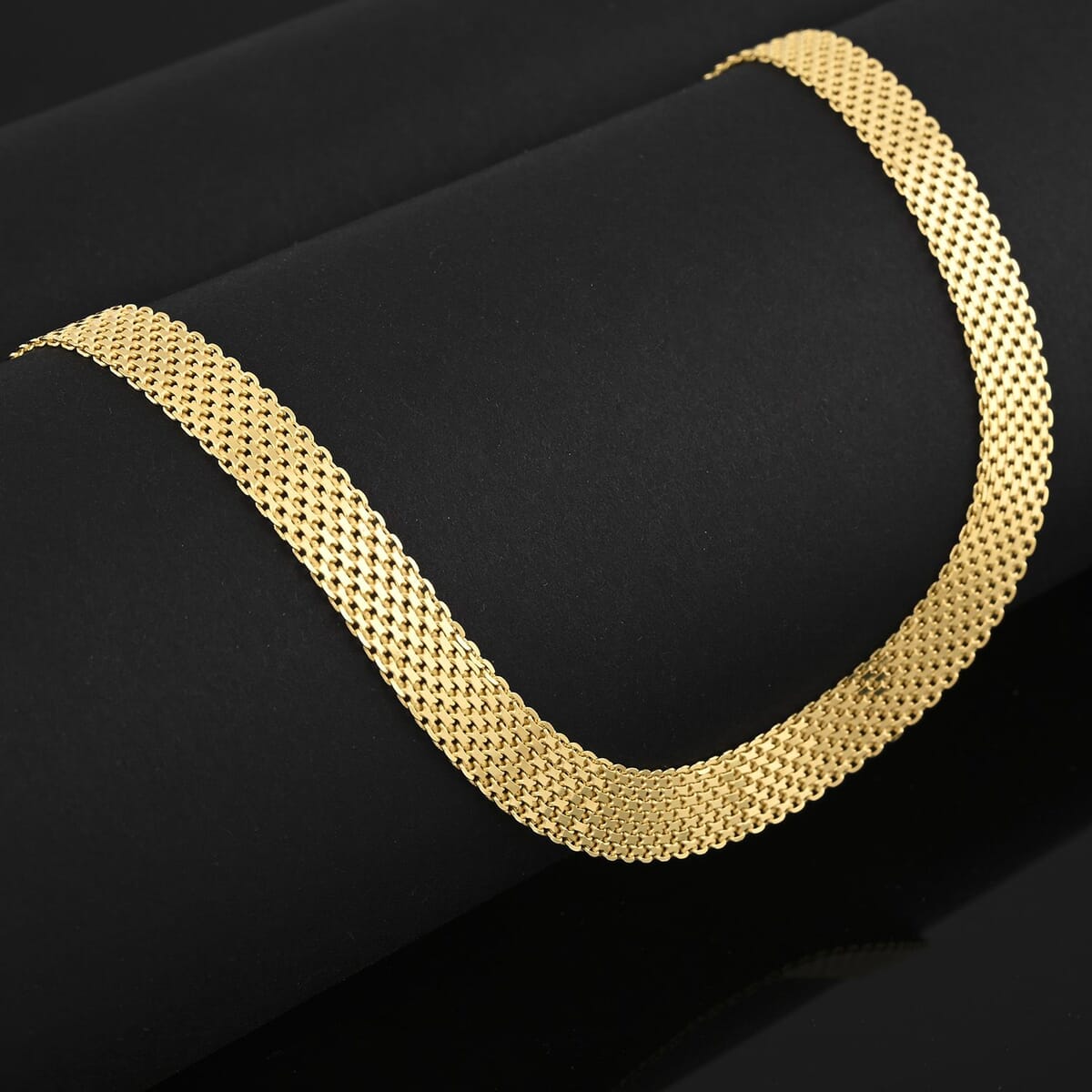Italian 14K Yellow Gold Over Sterling Silver Mesh Necklace 20 Inches 14.70 Grams image number 1