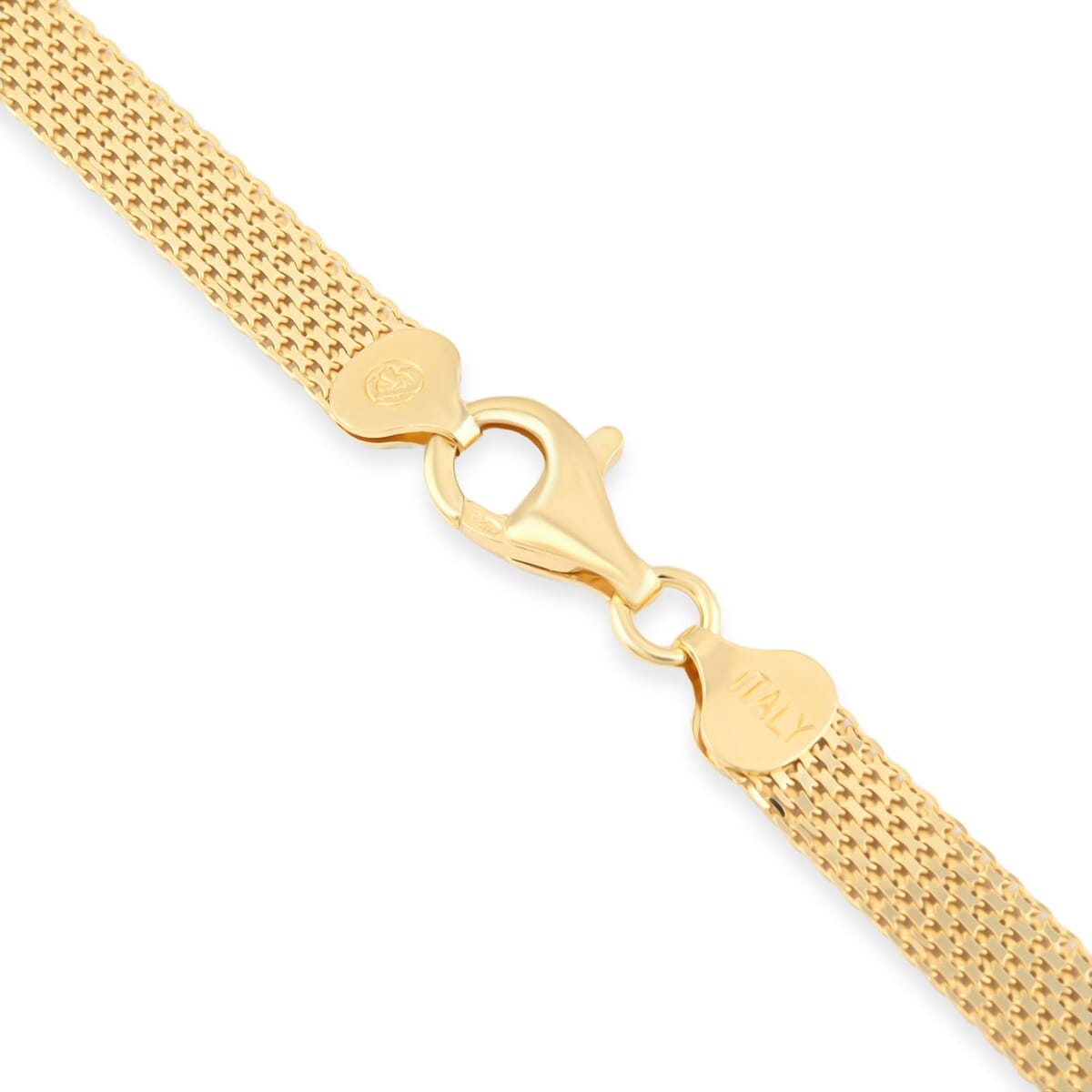 Italian 14K Yellow Gold Over Sterling Silver Mesh Necklace 20 Inches 14.70 Grams image number 2