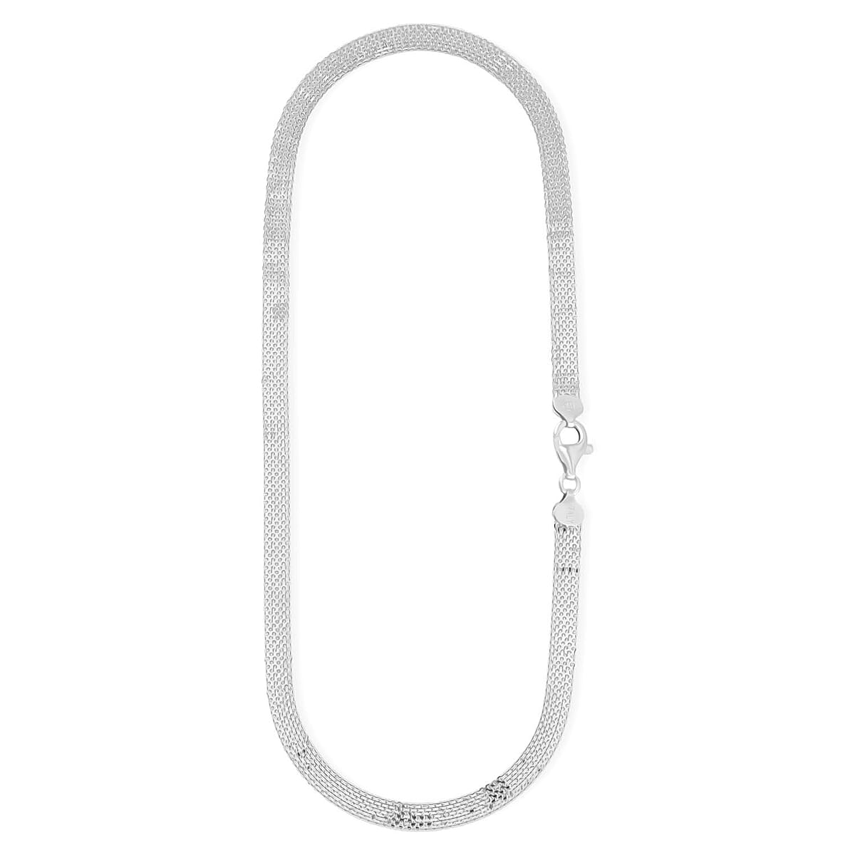 Italian Sterling Silver Mesh Necklace 20 Inches 14.75 Grams image number 3