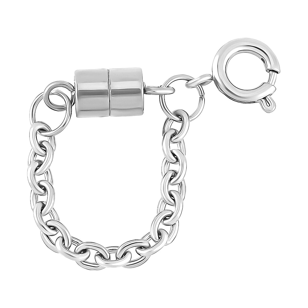 Stainless Steel Magnetic Lock with 7MM Spring Ring Lock and 1.5 Inch 0.6mm Cross Chain image number 0