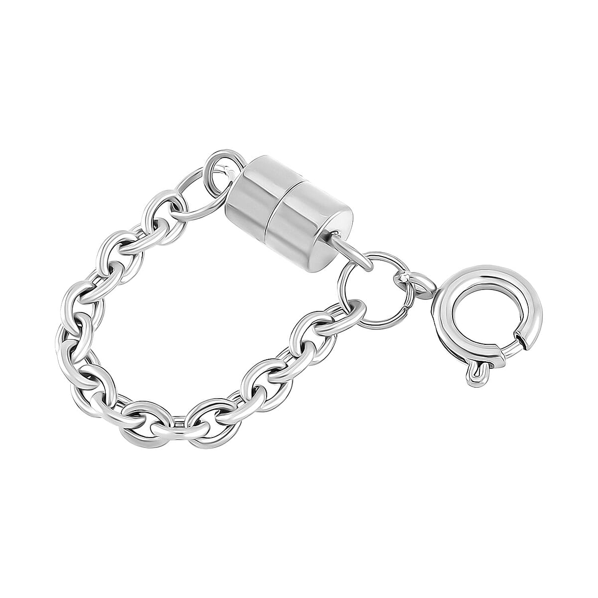 Stainless Steel Magnetic Lock with 7MM Spring Ring Lock and 1.5 Inch 0.6mm Cross Chain image number 1