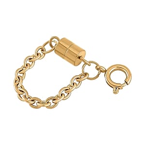 ION Plated YG Stainless Steel Magetic Lock with 7MM Spring Ring Lock and 1.5 Inch 0.6mm Cross Chain