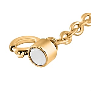 ION Plated YG Stainless Steel Magetic Lock with 7MM Spring Ring Lock and 1.5 Inch 0.6mm Cross Chain