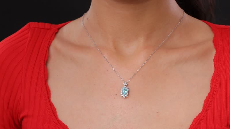Certified & Appraised Rhapsody 950 Platinum AAAA Paraiba Tourmaline and E-F VS2 Diamond 2.10 ctw Floral Necklace 18 Inches 4.5 Grams