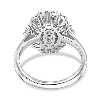 Certified and Appraised Rhapsody AAAA Paraiba Tourmaline, Diamond Ring in 950 Platinum 2.25 ctw (Size 10.0) With Free Paraiba Book