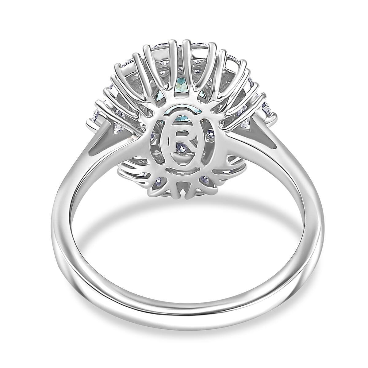 Rhapsody 950 Platinum AAAA Paraiba Tourmaline, Diamond (E-F, VS2) (1.36 cts) Ring (Size 6.5) (7 g) 2.25 ctw image number 4
