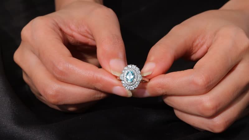 Certified & Appraised Rhapsody AAAA Paraiba Tourmaline and E-F VS2 Diamond 2.25 ctw Ring in 950 Platinum 7 Grams