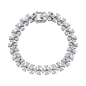 Moissanite 13.10 ctw Celestial Bow Bracelet in Rhodium Over Sterling Silver (6.50 In)