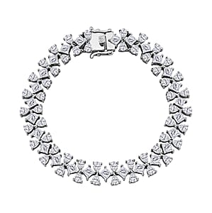 Moissanite 14.85 ctw Celestial Bow Bracelet in Rhodium Over Sterling Silv (7.25 In) 