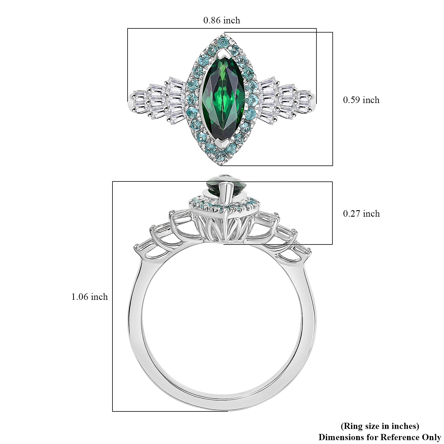 Certified & Appraised Rhapsody AAAA Tsavorite Garnet, Paraiba Tourmaline and E-F VS2 Diamond 1.50 ctw Ring in 950 Platinum (Size 6.0)