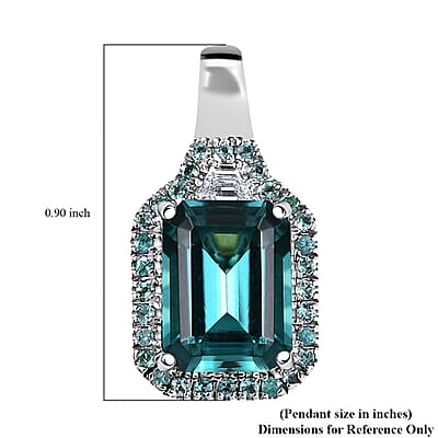 Rhapsody AAAA Lagoon Tourmaline, AAAA Paraiba Tourmaline and E-F VS2 Diamond 5.00 ctw Pendant in 950 Platinum