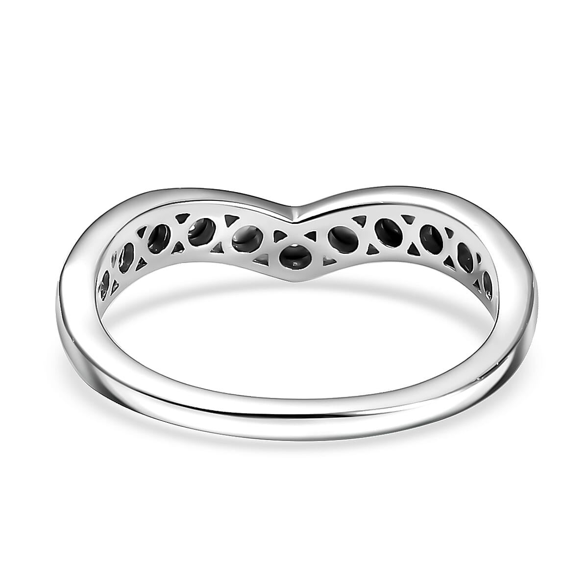 D'Joy Diamond Accent Chevron Ring in Platinum Over Sterling Silver (Size 7.0) image number 4