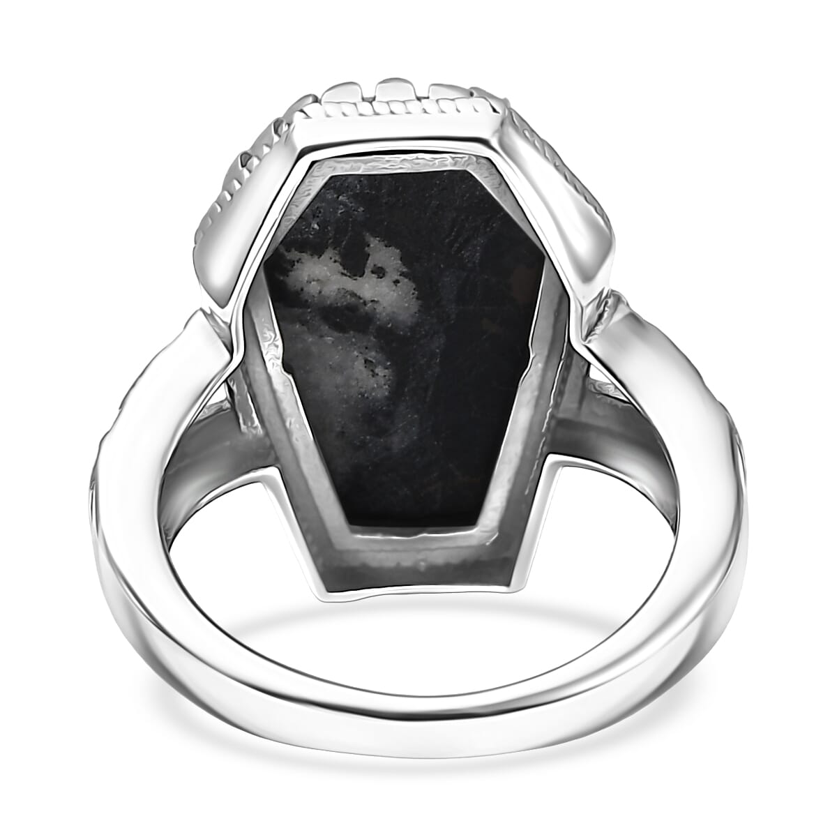 D'Joy Artisan Crafted White Buffalo 12.50 ctw Southwest Ring in Black Oxidized Sterling Silver (Size 10.0) image number 4