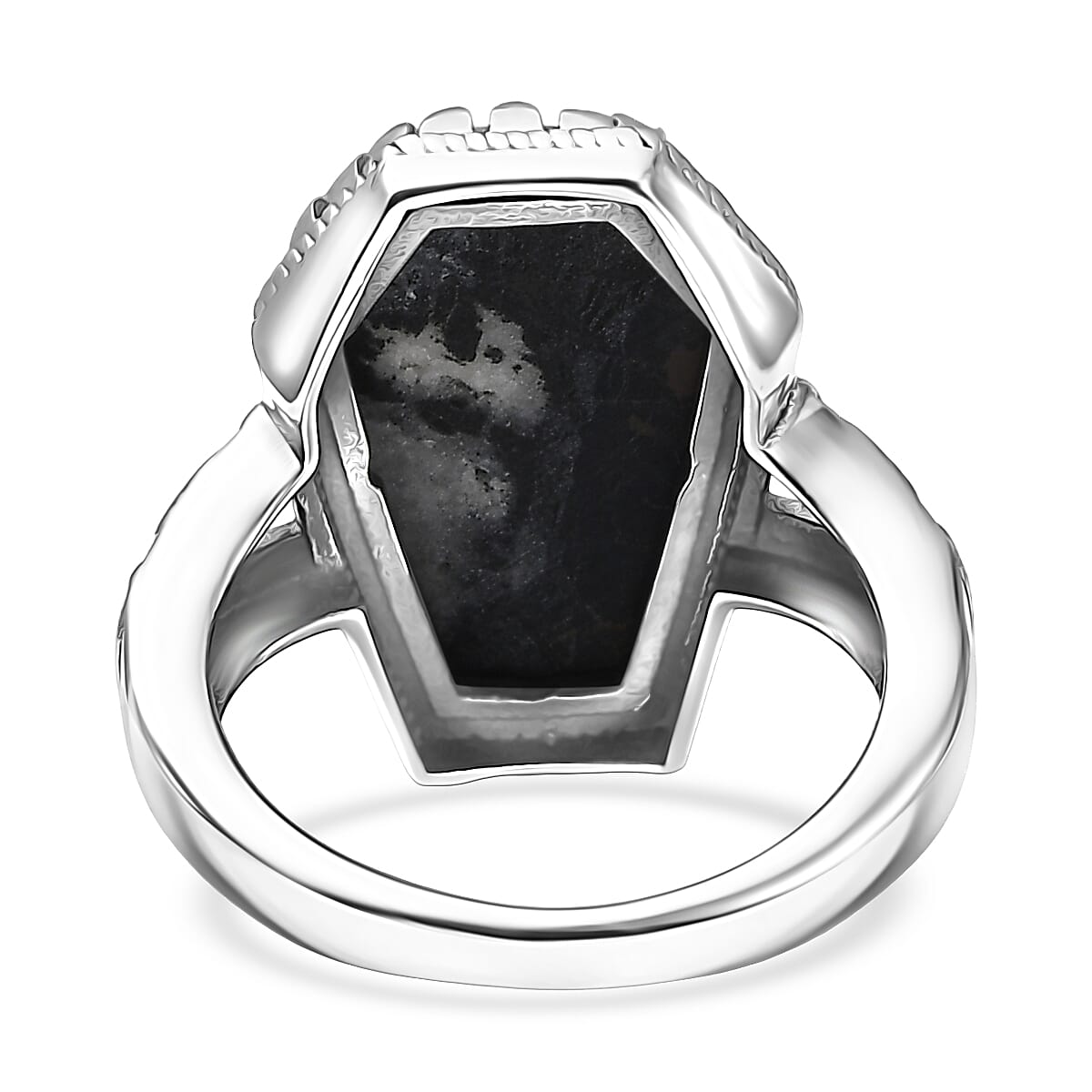 D'Joy Artisan Crafted White Buffalo 12.50 ctw Southwest Ring in Black Oxidized Sterling Silver (Size 9.0) image number 4