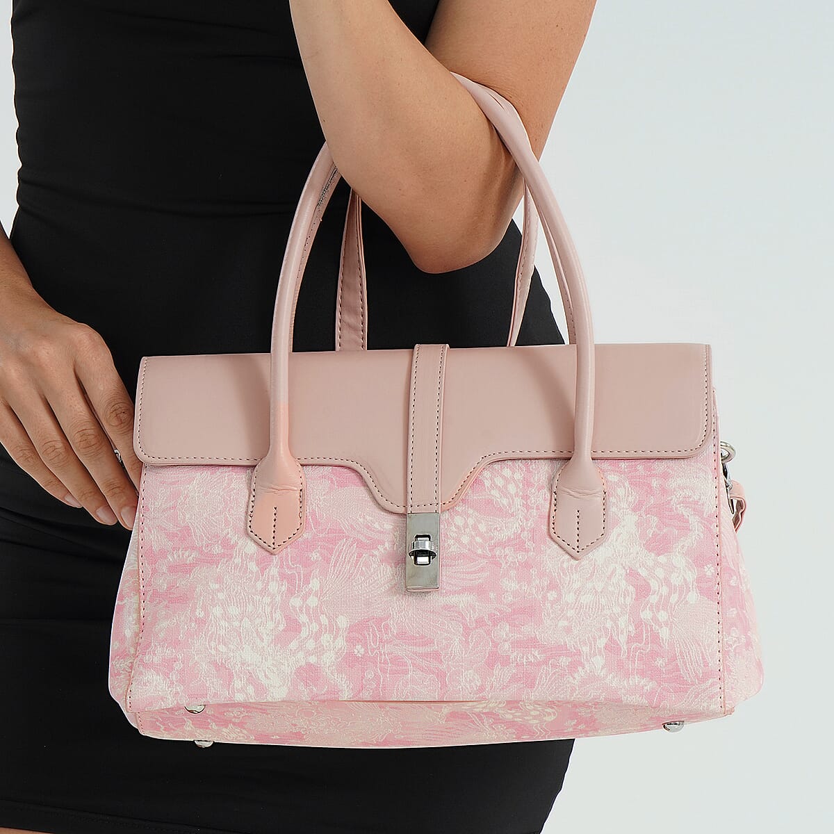 Pink Faux Leather and Sequin Timeless Fringe Crossbody Bag with Shoulder Bag image number 3