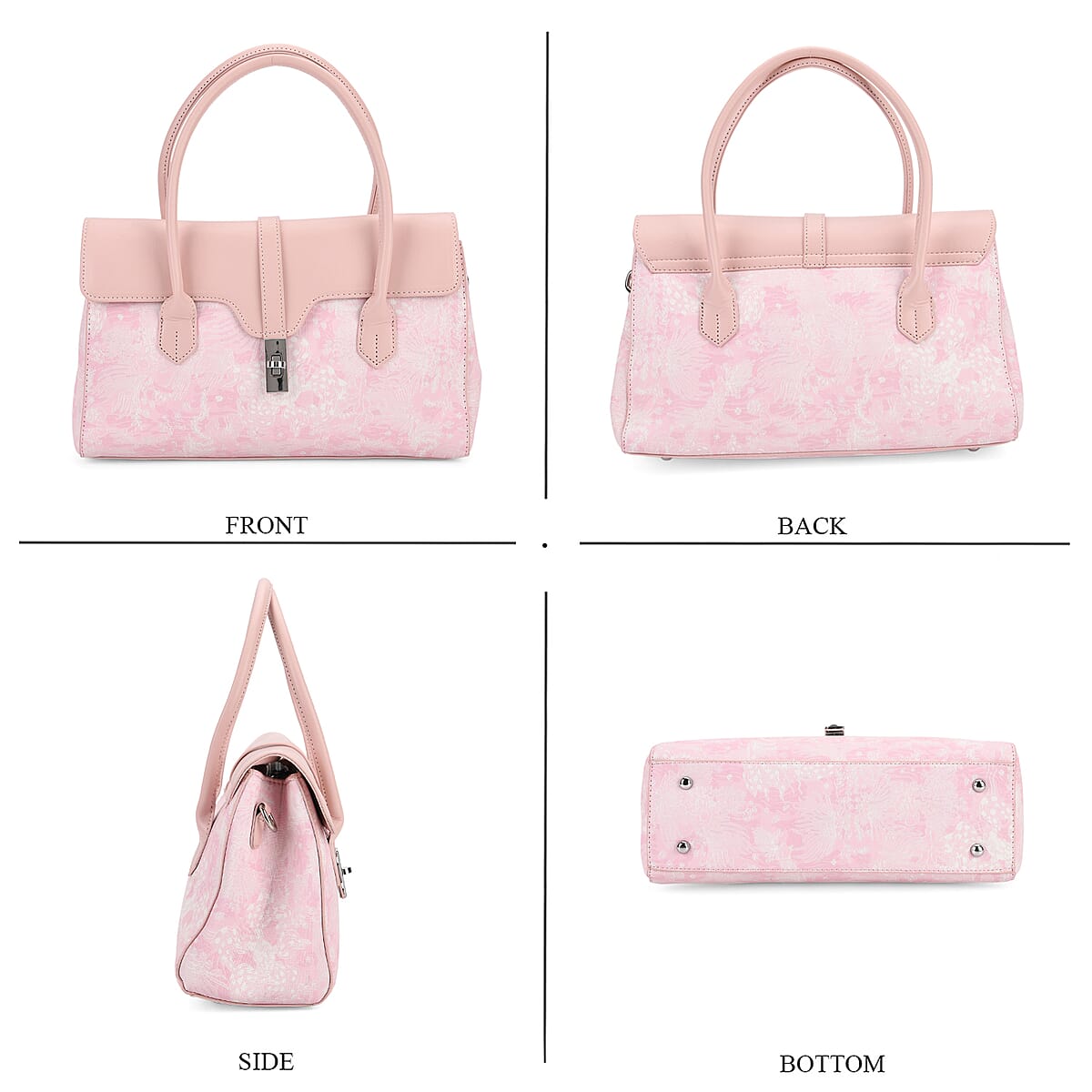 Pink Faux Leather and Sequin Timeless Fringe Crossbody Bag with Shoulder Bag image number 4