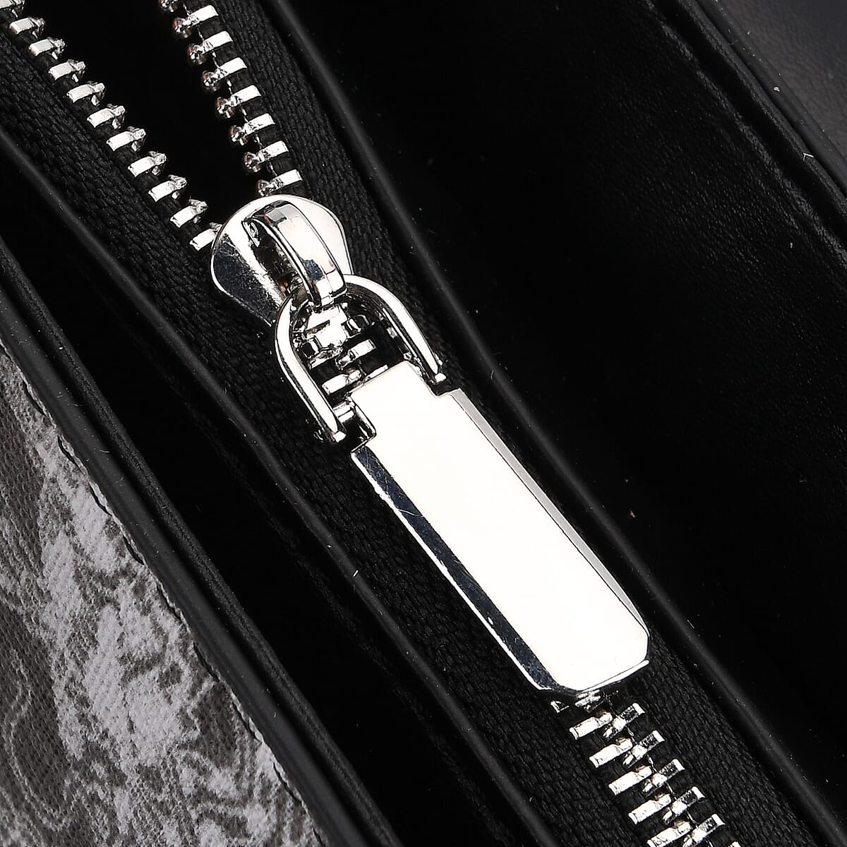 Black Faux Leather Flap Crossbody Bag with Shoulder Strap image number 6