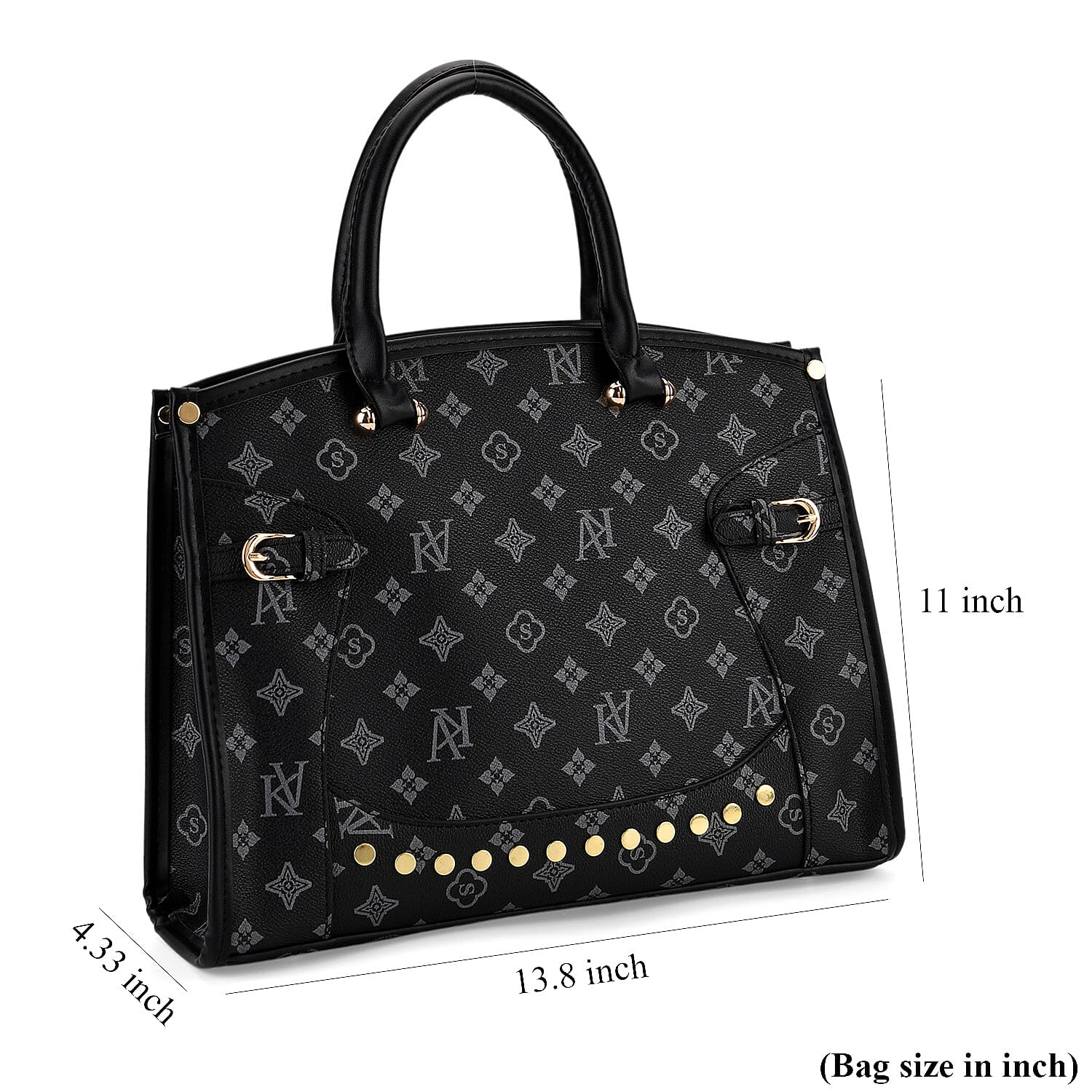 Warehouse Blowout Deal La Marey Navy with KV Pattern Faux Leather Crossbody Bag with Shoulder Strap