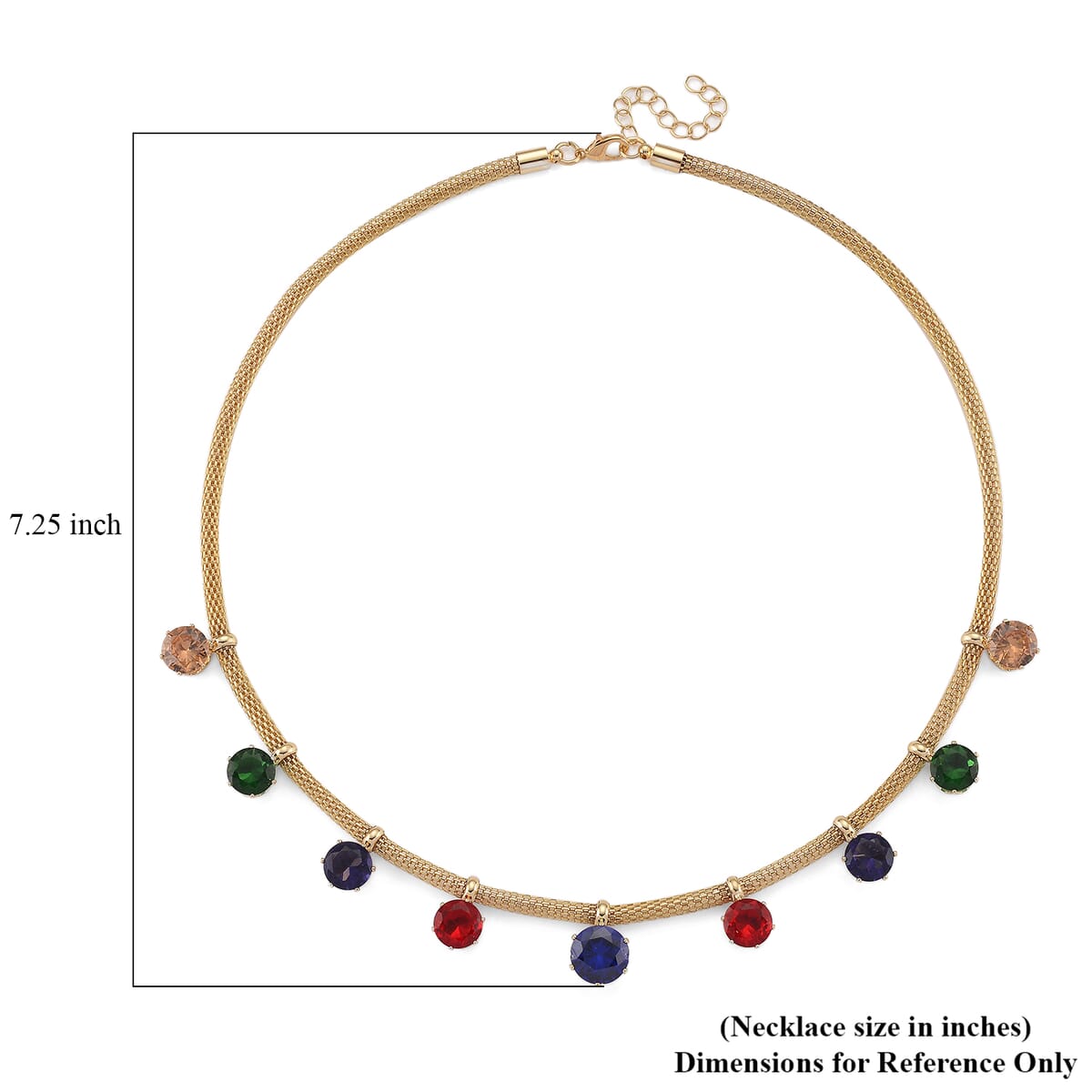 Multi Color Austrian Crystal Charm Necklace in Goldtone 20-22 Inches image number 2