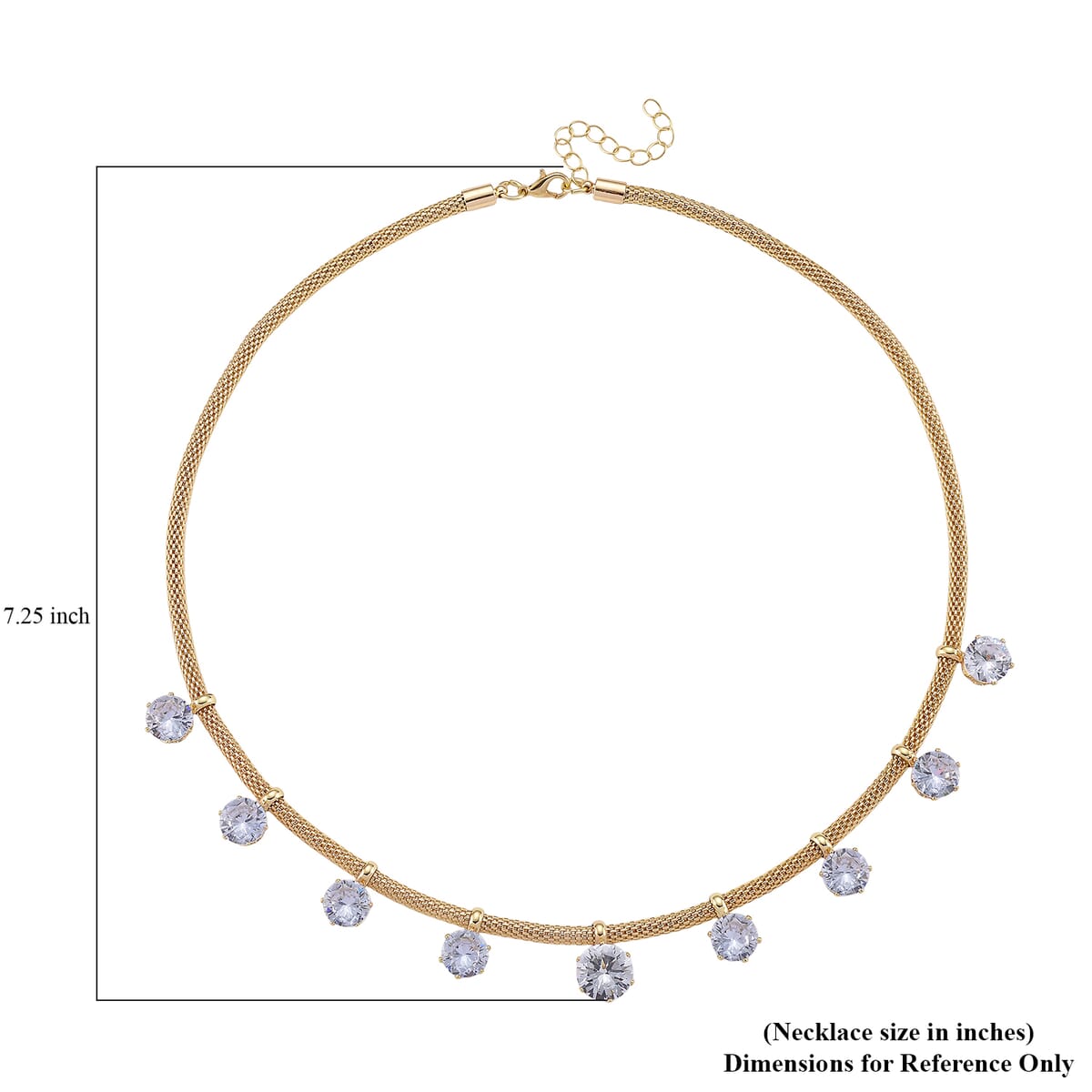 White Austrian Crystal Charm Necklace in Goldtone 20-22 Inches image number 5
