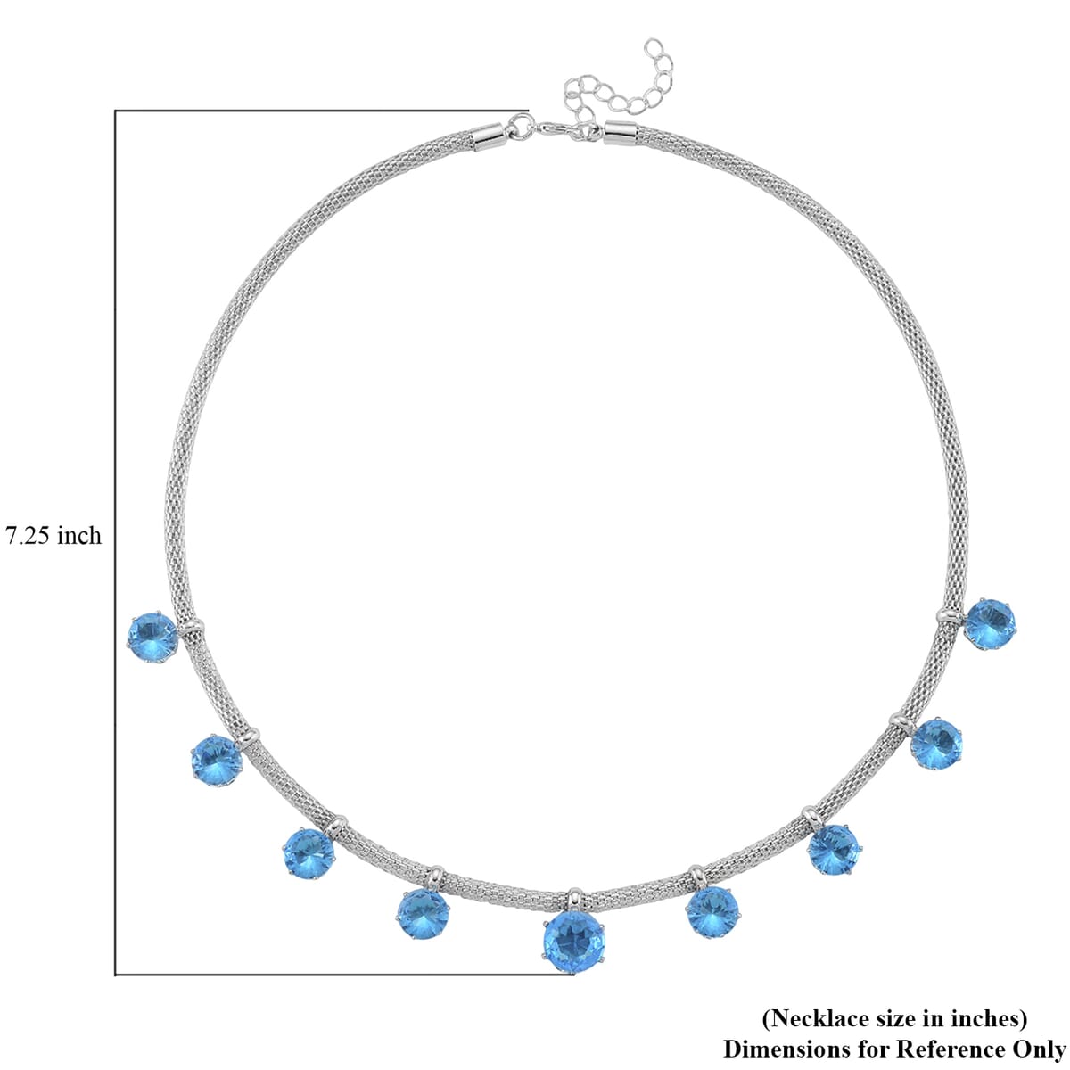 Blue Austrian Crystal Charm Necklace in Silvertone 20-22 Inches image number 4