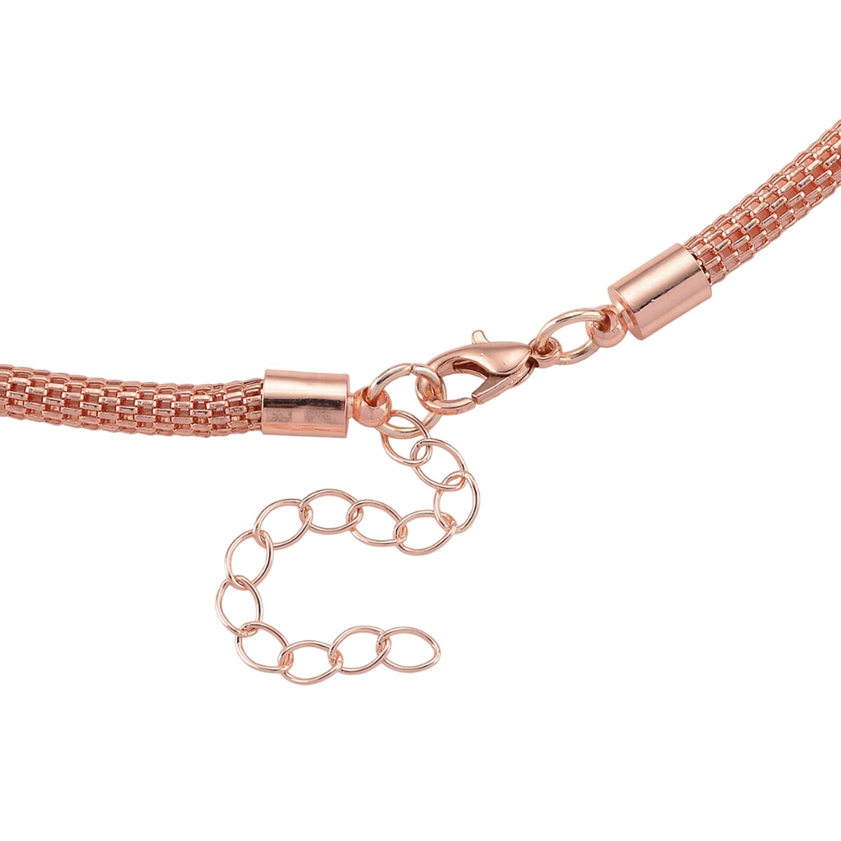 Pink Austrian Crystal Charm Necklace in Rosetone 20-22 Inches image number 4