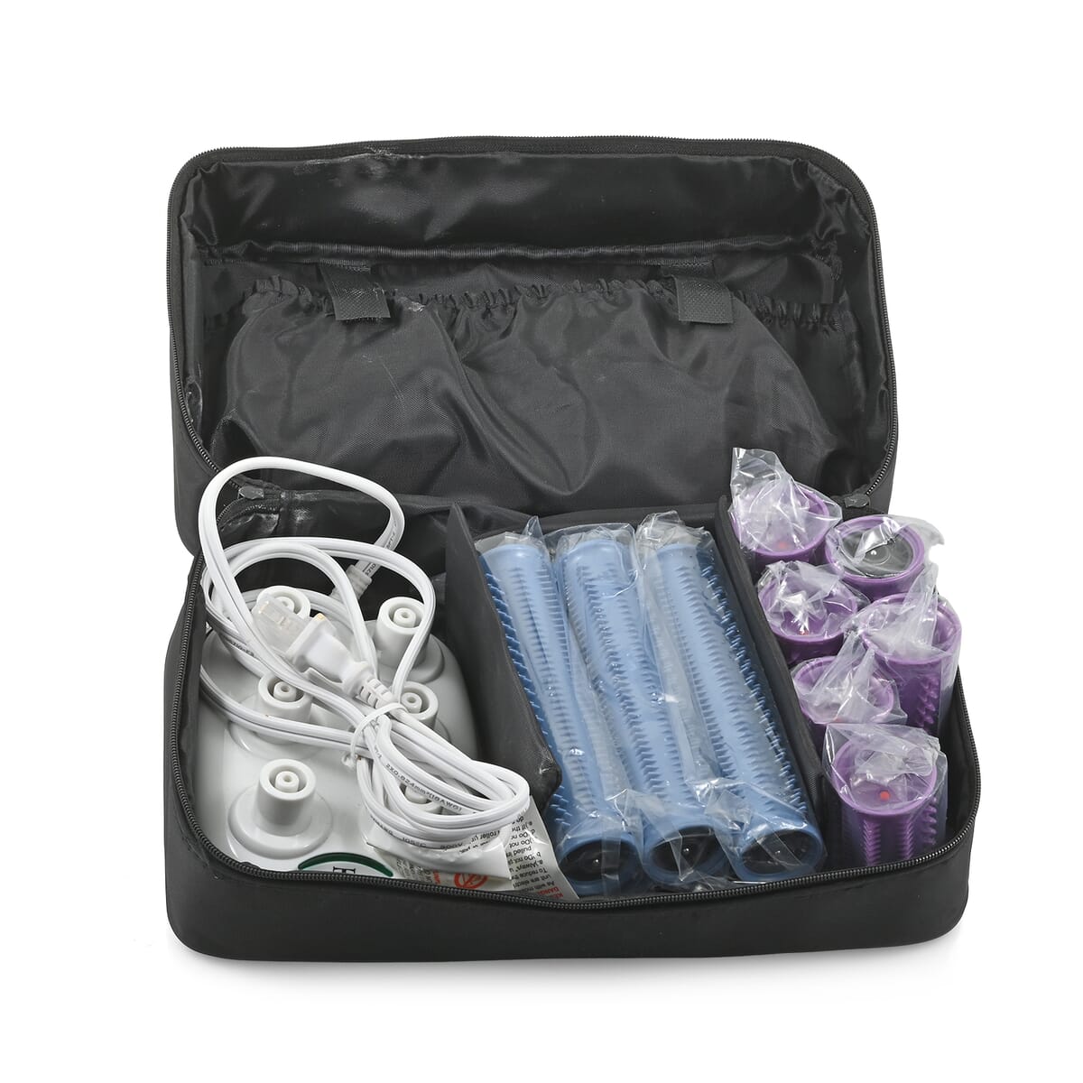 Calista Short Hair Set of Ion Hot Rollers - 6 Medium Rollers ,6 Long Rollers, 12 Clips, 6 Roller Base and Case  - Repack Grade A image number 1