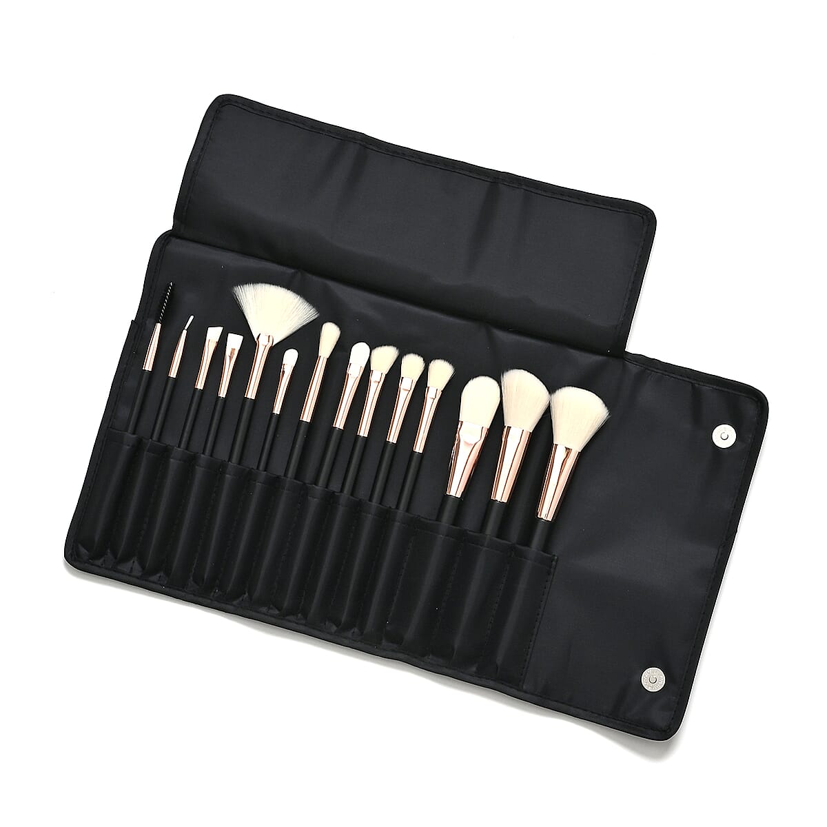 14pc Makeup Brush Set with Storage Bag - Black image number 0